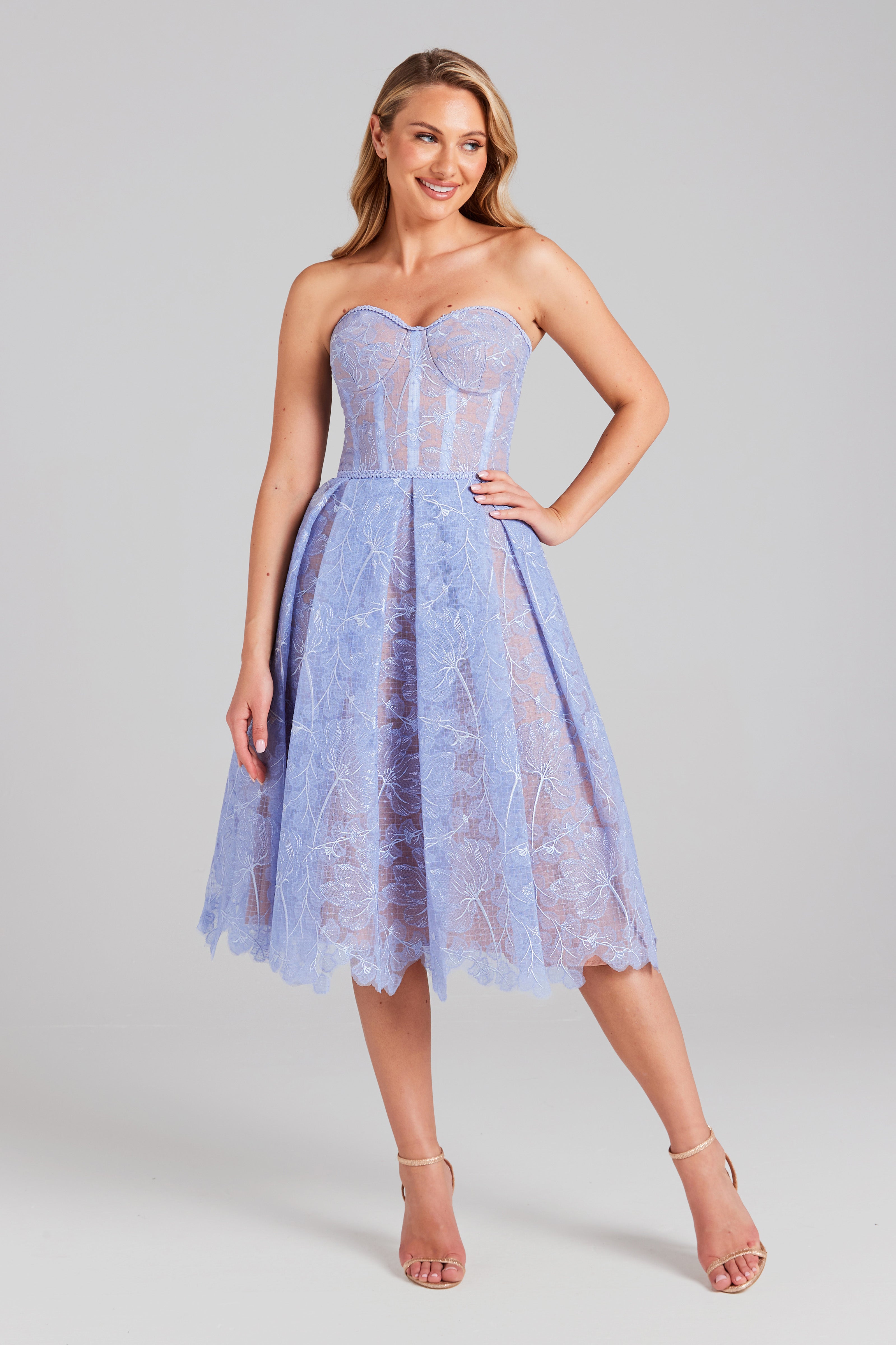 Olivia Blue Dress – NADINE MERABI