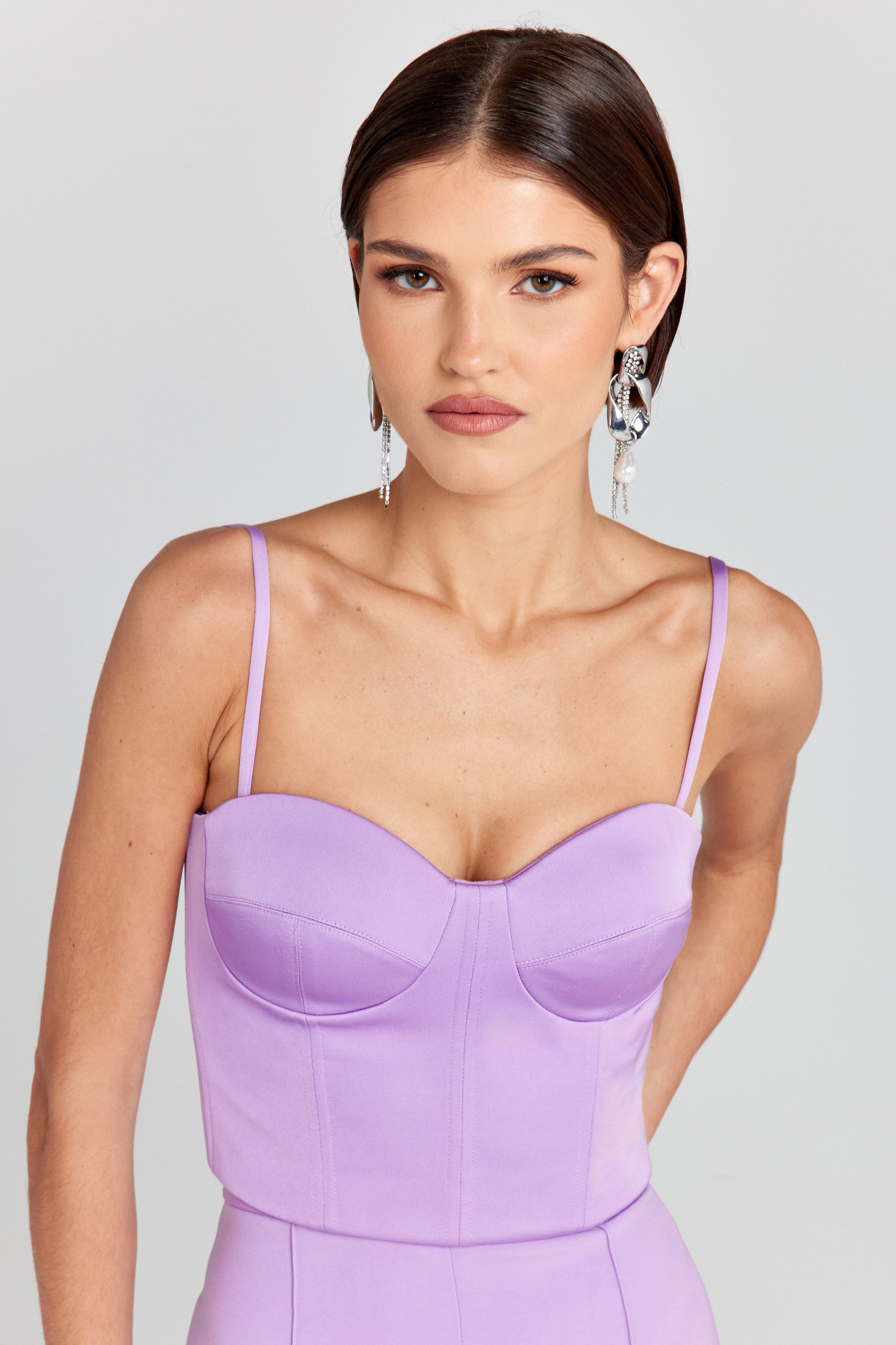 Ruched tulle corset top 2024 Lilac sz Medium