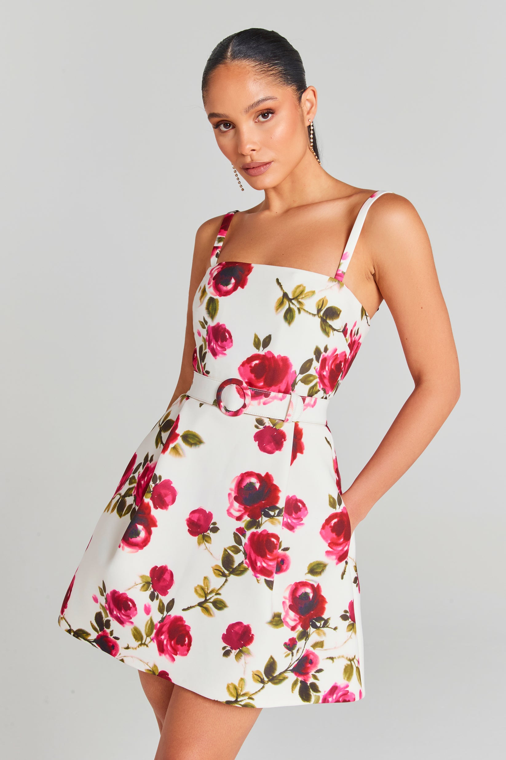 Eloise White Floral Dress – NADINE MERABI