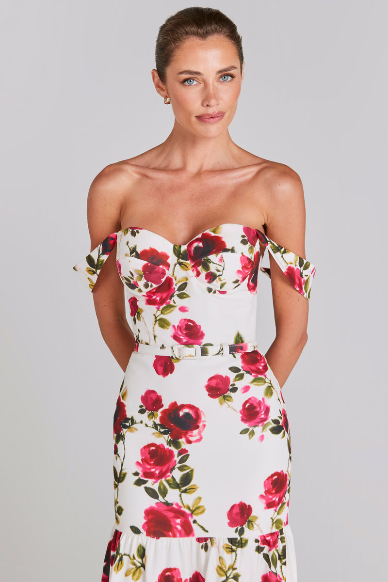 Juliet White Floral Dress | Dresses | NADINE MERABI
