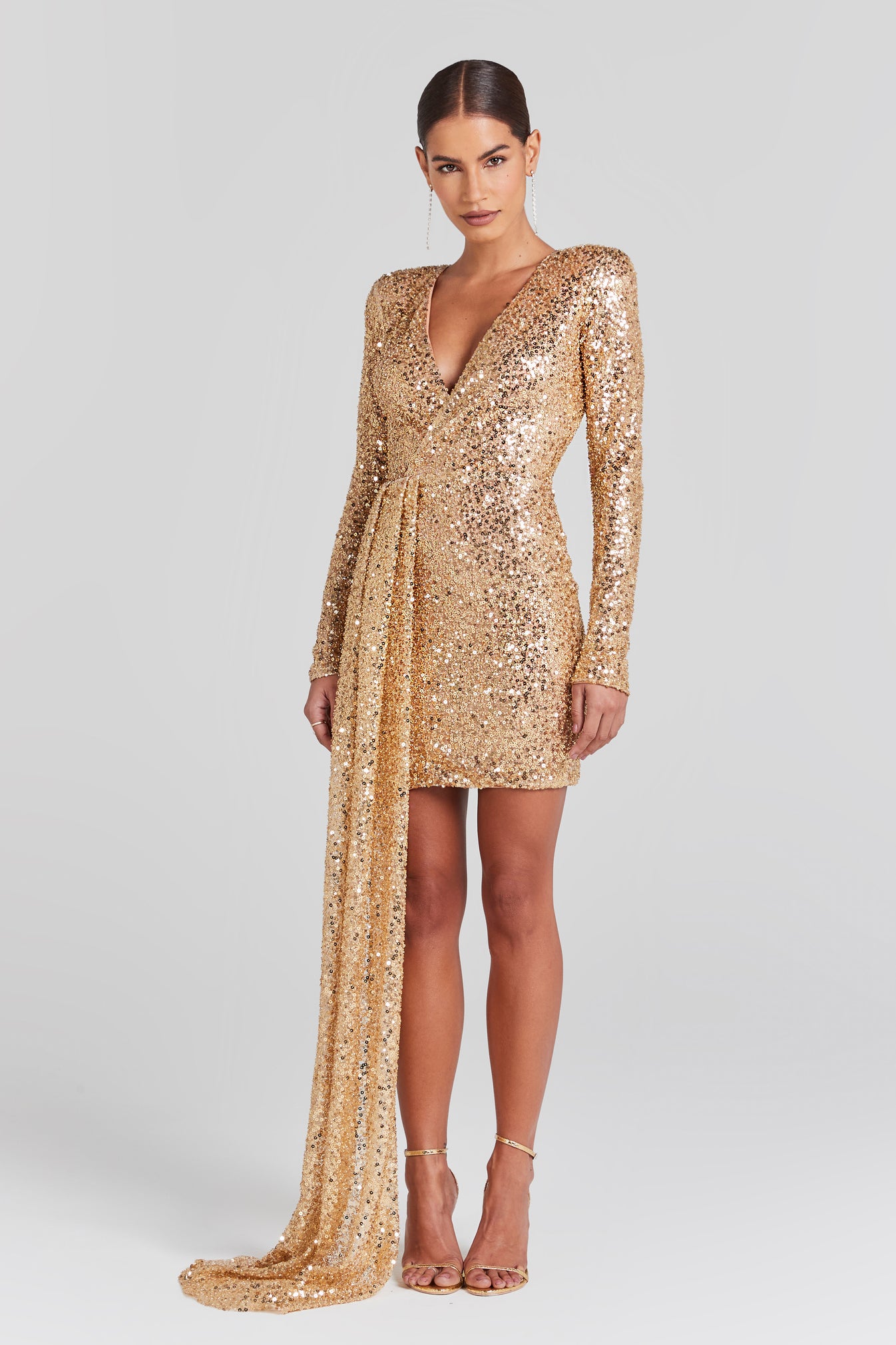 Leah Gold Dress – NADINE MERABI