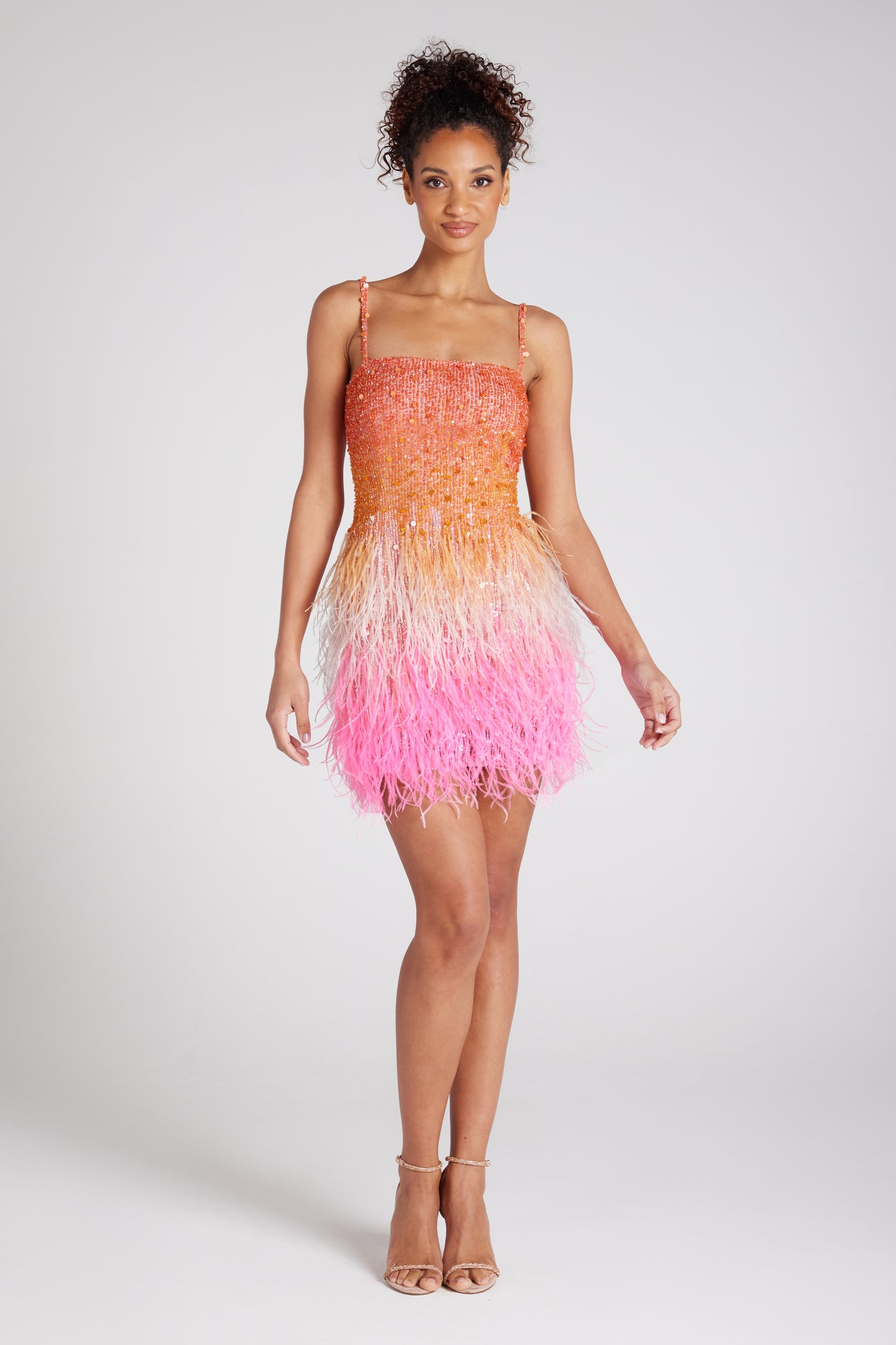 Glitter mini dress Nadine Merabi Pink size XS International in Glitter -  35685673