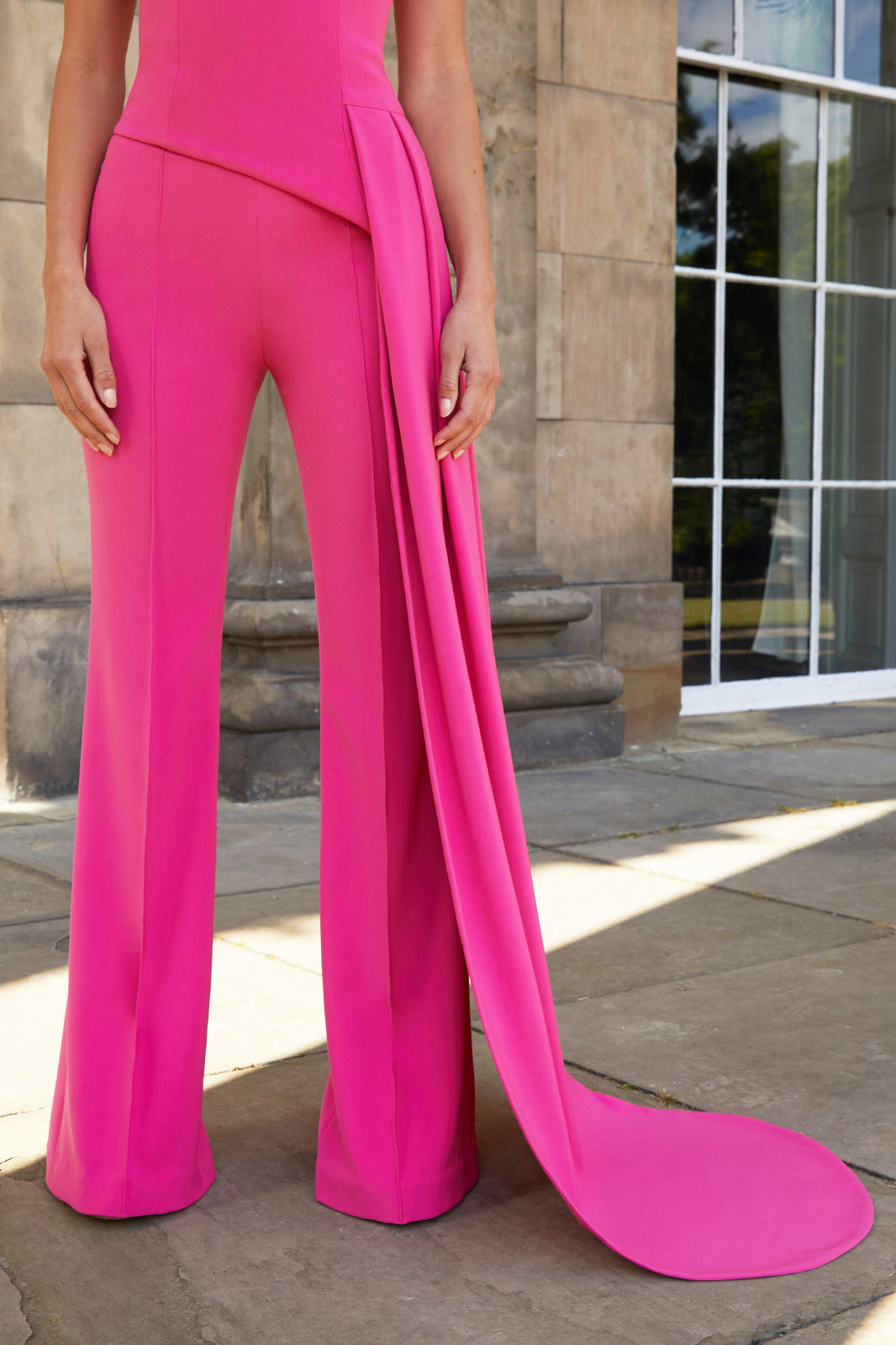 LTS Tall Hot Pink Linen Look Trousers  Long Tall Sally